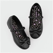 Walkright Lacyann Girls Black Bow Ballerina Shoe (Click For Details)