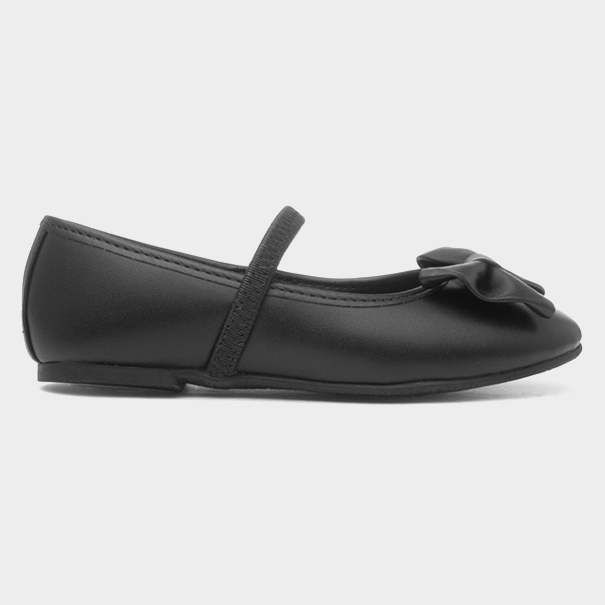 Lacyann Girls Black Bow Ballerina Shoe
