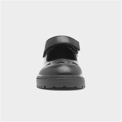 Lucille Girls Black Heart Shoe