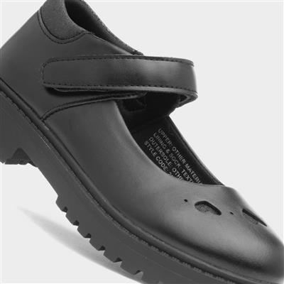 Lucille Girls Black Heart Shoe