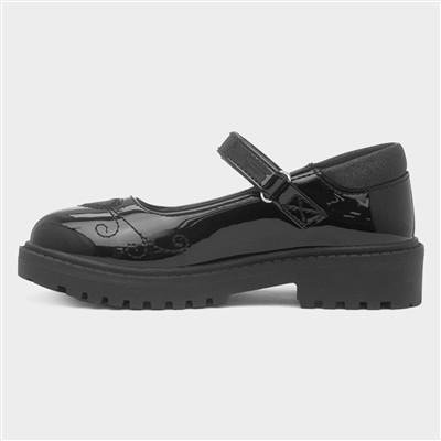 Lucia Girls Black Patent School Shoe