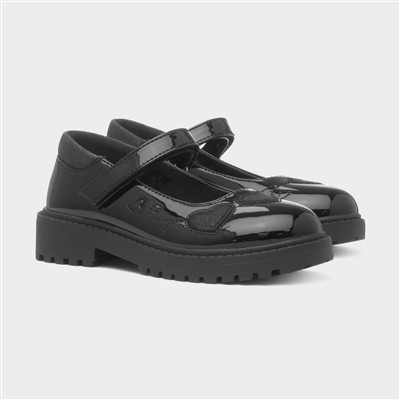 Lucia Girls Black Patent School Shoe