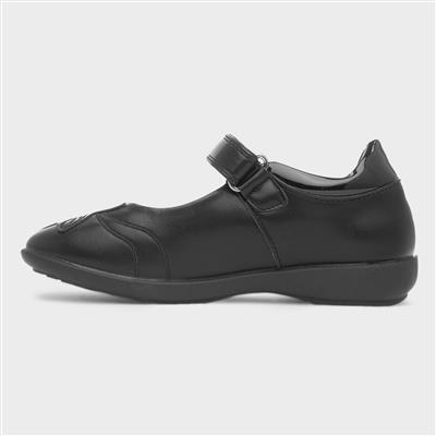 Girls Black School Shoe