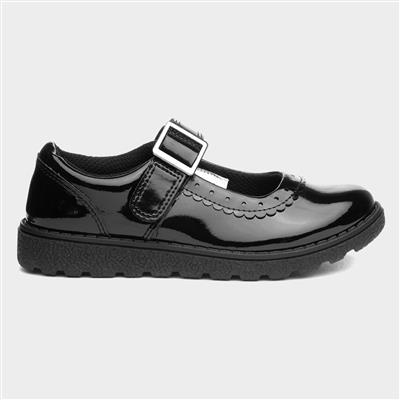 Avon Girls Black Easy Fasten Shoe
