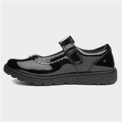 Avon Girls Black Easy Fasten Shoe