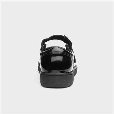 Avon Girls Black Easy Fasten Shoe
