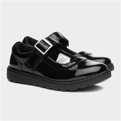 Avon Girls Black Easy Fasten Shoe