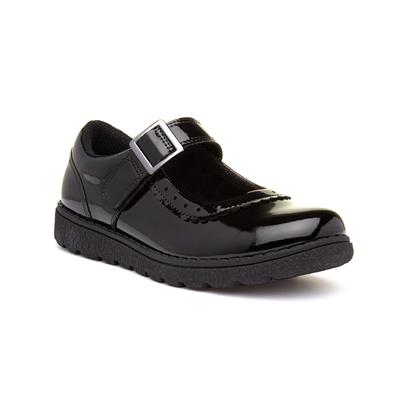 Avon Girls Black Easy Fasten Shoe