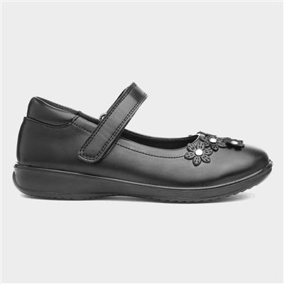 Fawn Girls Black School Shoe