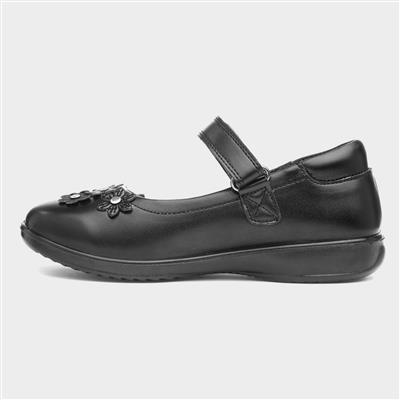 Fawn Girls Black School Shoe