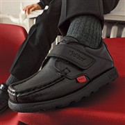 Kickers Fragma Boys Black Leather Easy Fasten Shoe (Click For Details)