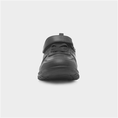 Sutton Boys Black Leather School Shoe