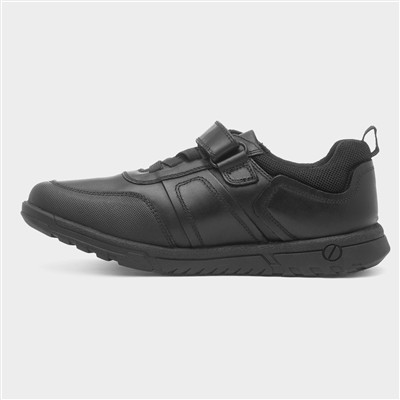 Sutton Boys Black Leather School Shoe