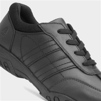 Jezza Snr Boys Black School Shoe
