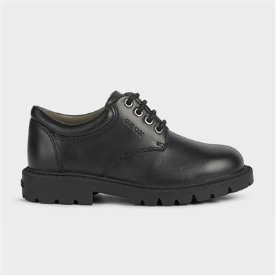 Boys Shaylax Leather Lace Up Shoe in Black
