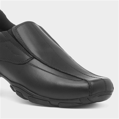 Elijah Boys Black Leather Shoe