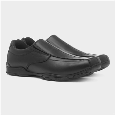 Elijah Boys Black Leather Shoe
