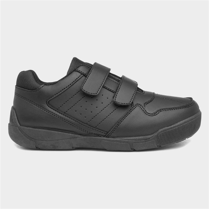 Boys' Black Double Easy Fasten School Shoes