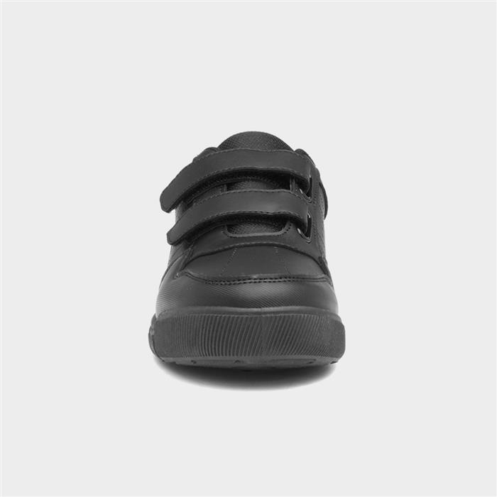 Boys' Black Double Easy Fasten School Shoes