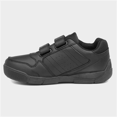 Boys Black Easy Fasten Shoe