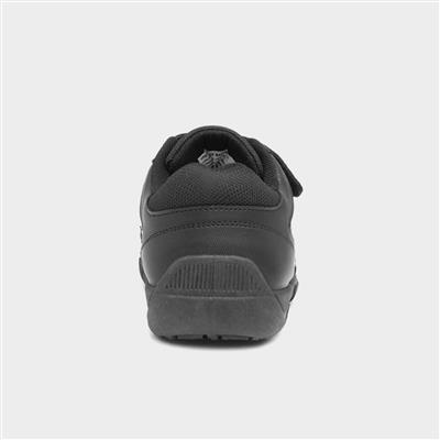 Boys Black Easy Fasten Shoe