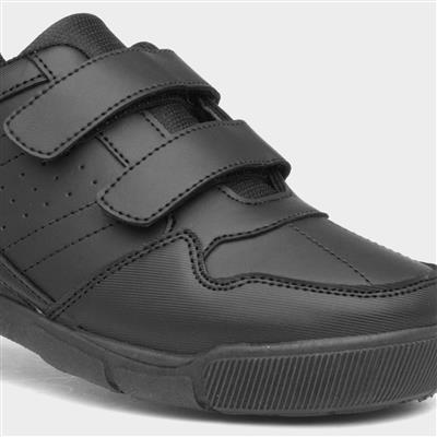 Boys Black Easy Fasten Shoe