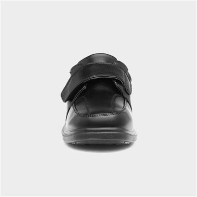 Fred Boys Black Easy Fasten School Shoe