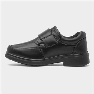 Fred Boys Black Easy Fasten Shoe