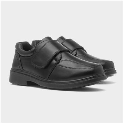 Fred Boys Black Easy Fasten Shoe