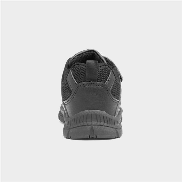 Boys Black Double Easy Fasten Shoe