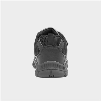 Boys Black Double Easy Fasten Shoe