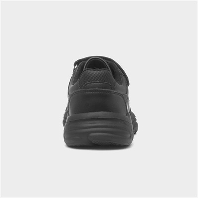 Dale Boys Black Easy Fasten Shoe