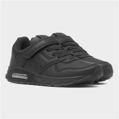 Ronnie Kids Black Easy Fasten Trainers