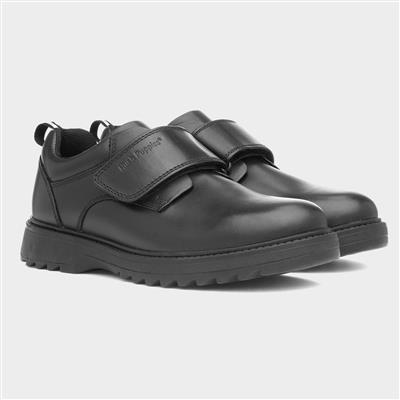 Kansas Boys Black Leather Shoe