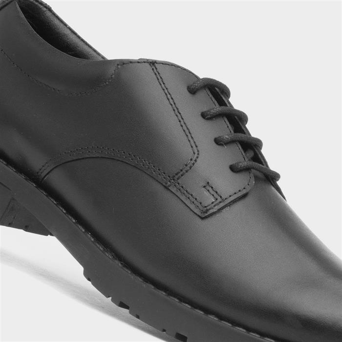 Bruno Snr Boys Black School Shoe