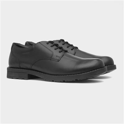 Bruno Snr Boys Black School Shoe