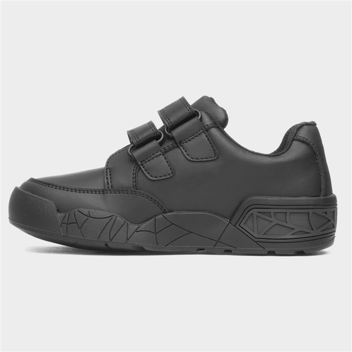 Boys Black Easy Fasten School Shoe