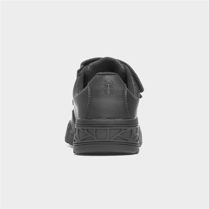 Boys Black Easy Fasten School Shoe