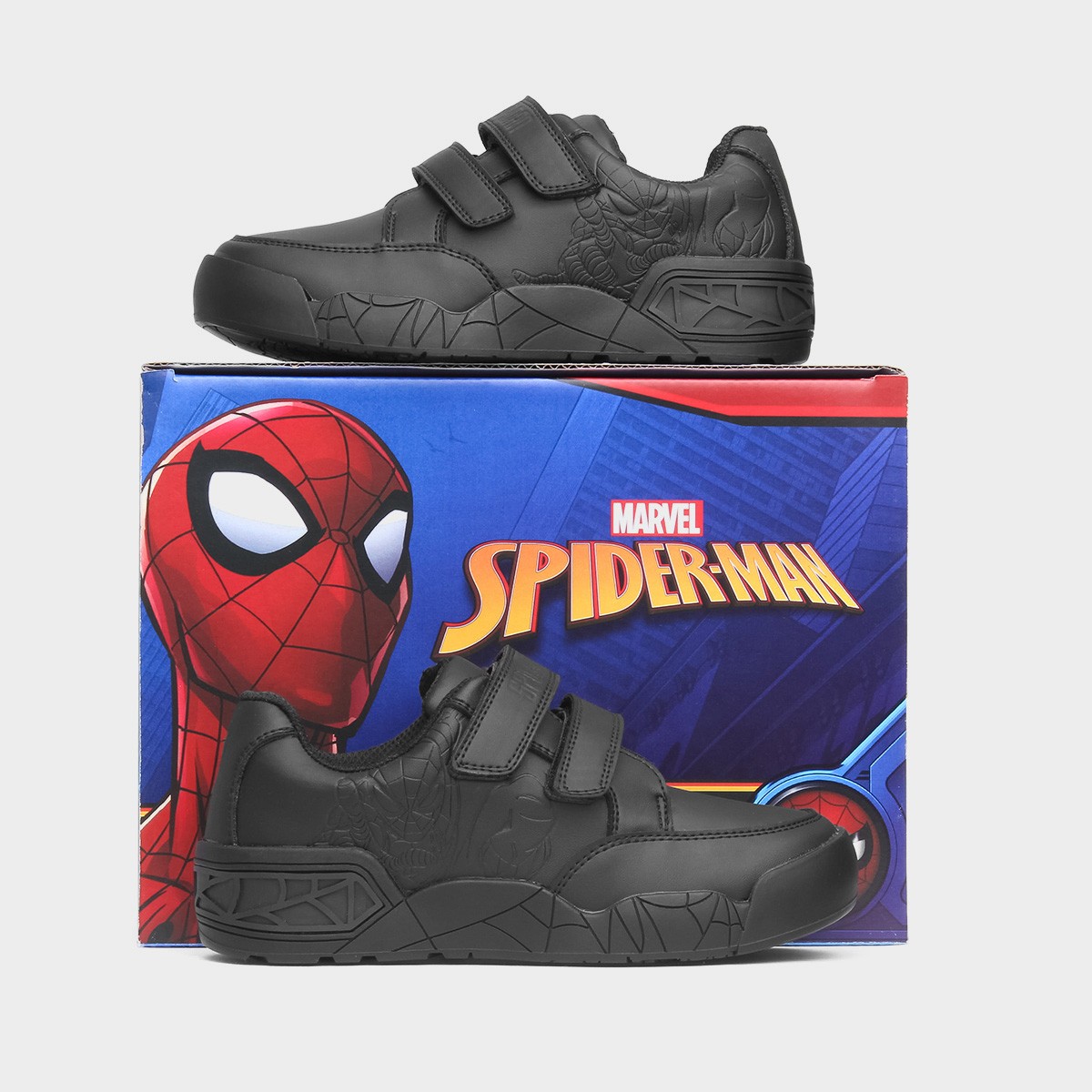 Spider-Man Boys Black School Shoe-20313 shoezone