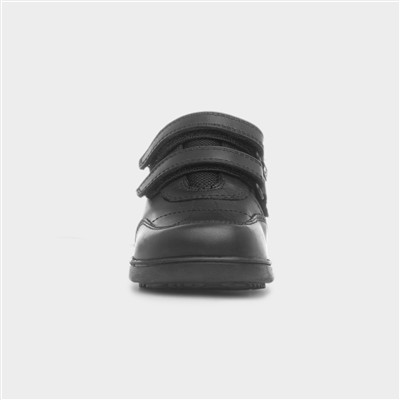 Lennon Boys Black Leather School Shoe