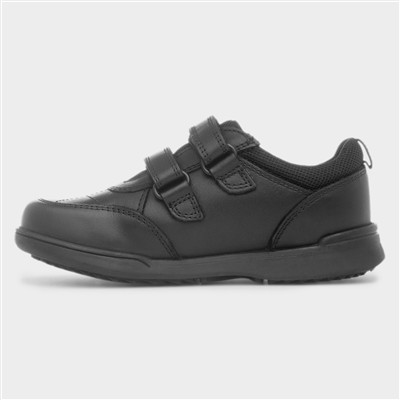 Lennon Boys Black Leather School Shoe