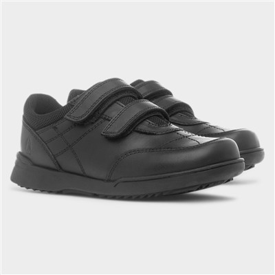 Lennon Boys Black Leather School Shoe