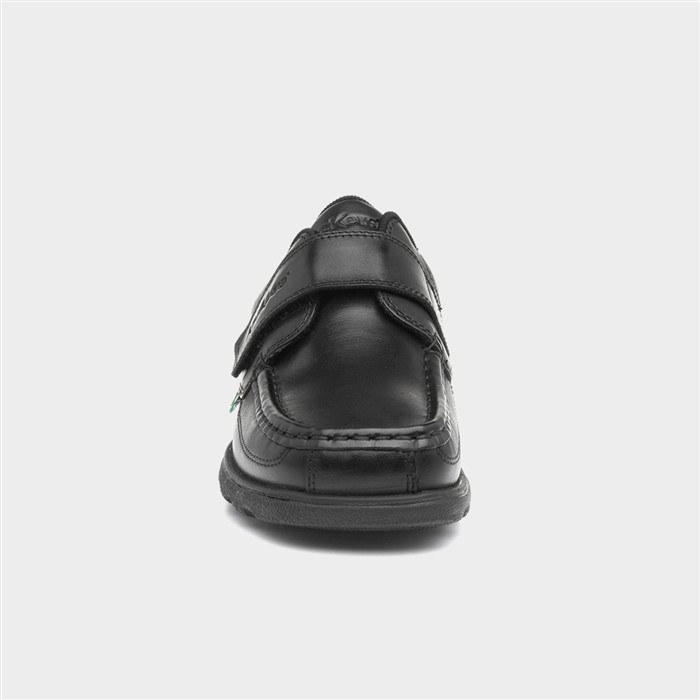 Fragma Boys Black Leather Easy Fasten Shoe