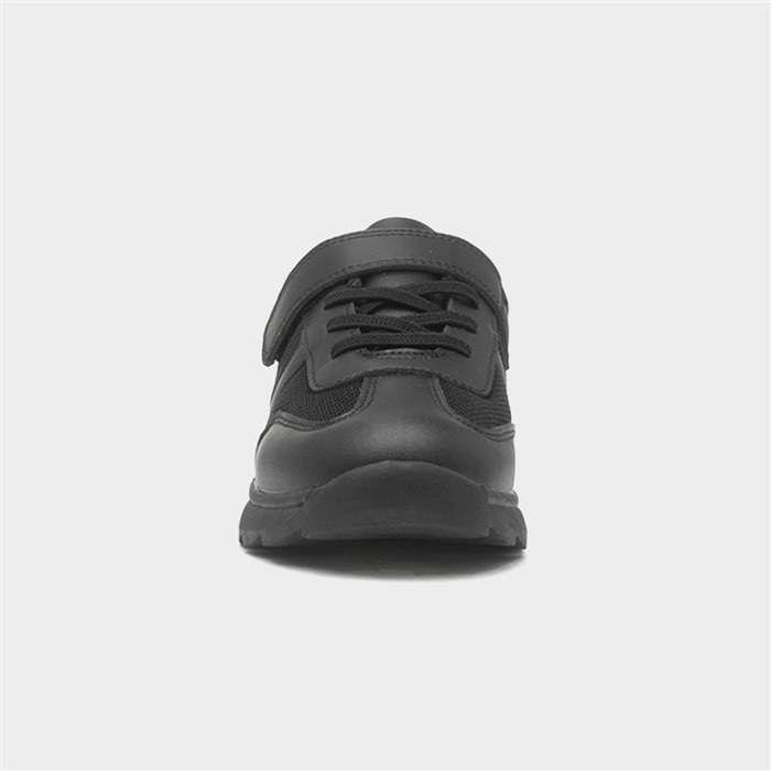 Donnie Kids Black Easy Fasten Shoe