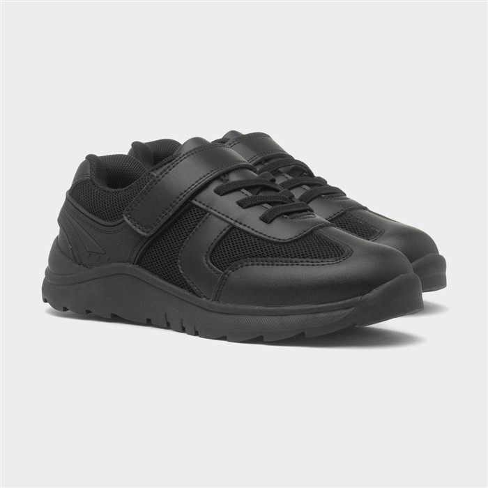 Donnie Kids Black Easy Fasten Shoe