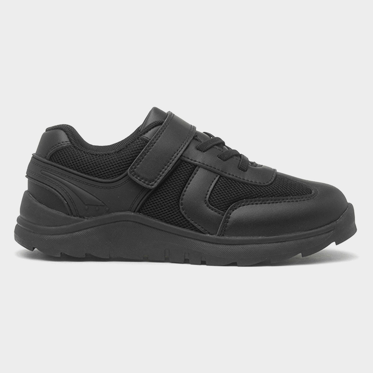 Donnie Kids Black Easy Fasten Shoe