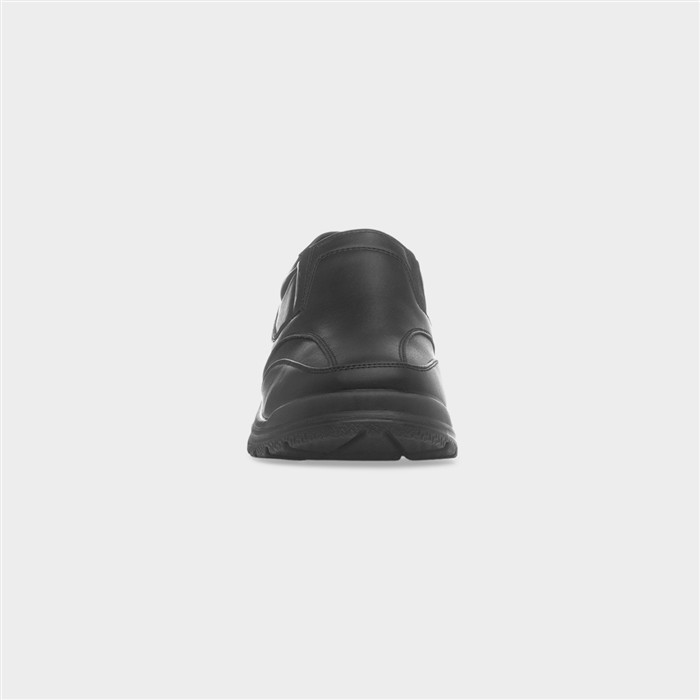 Boys Black Slip On School Shoes