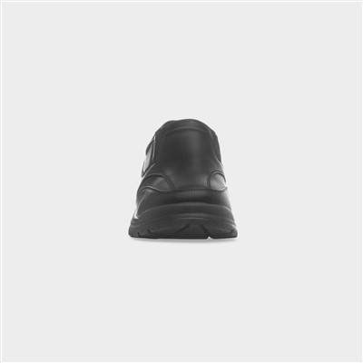 Boys Black Slip On School Shoes