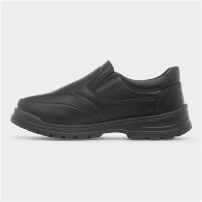 Boys Black Slip On School Shoes