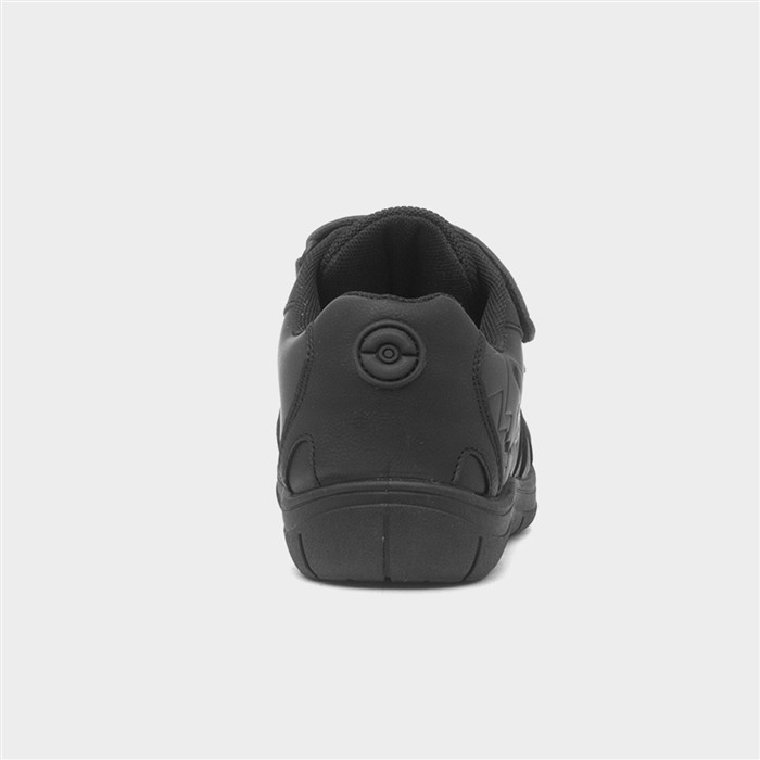Wave Kids Black Easy Fasten School Shoe